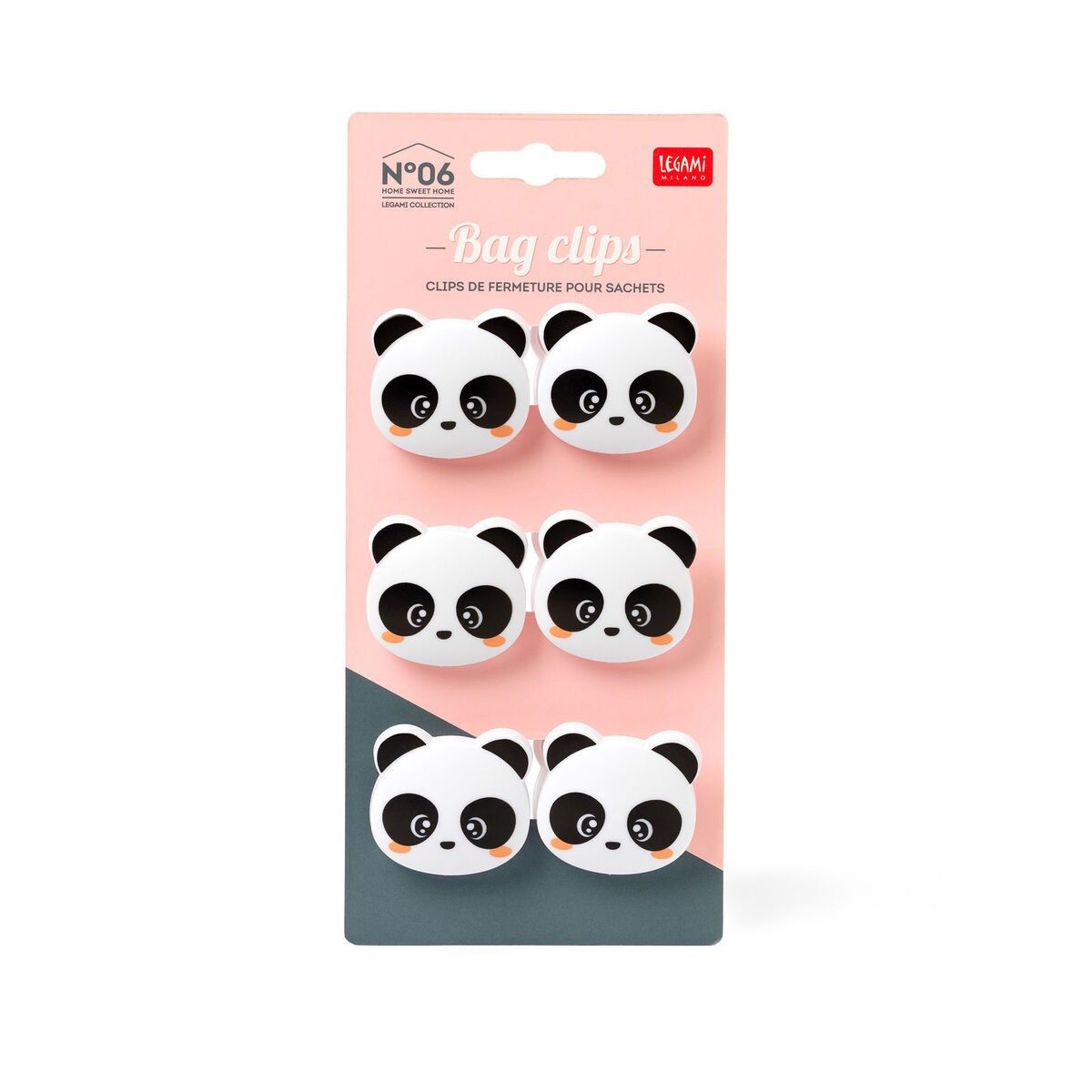 SET DI CLIP CHIUDI PACCO - BAGCLIPS - PANDA - LEGAMI MILANO - LEGAMI MILANO - td-toys.it