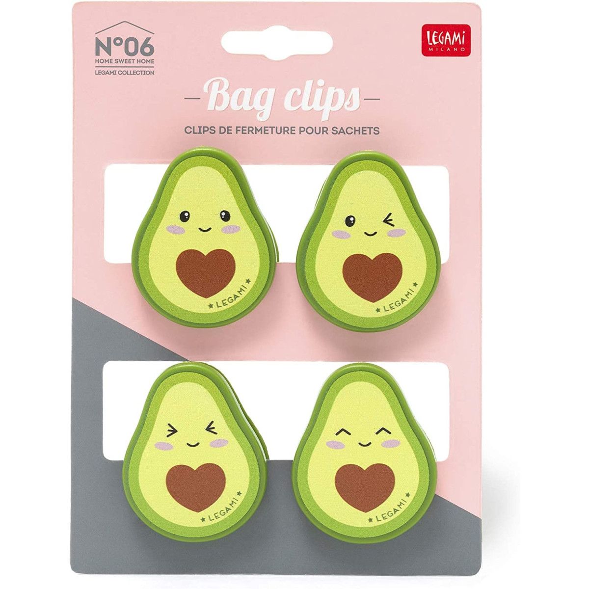 SET DI CLIP CHIUDI PACCO - BAGCLIPS - AVOCADO - LEGAMI MILANO - LEGAMI MILANO - td-toys.it