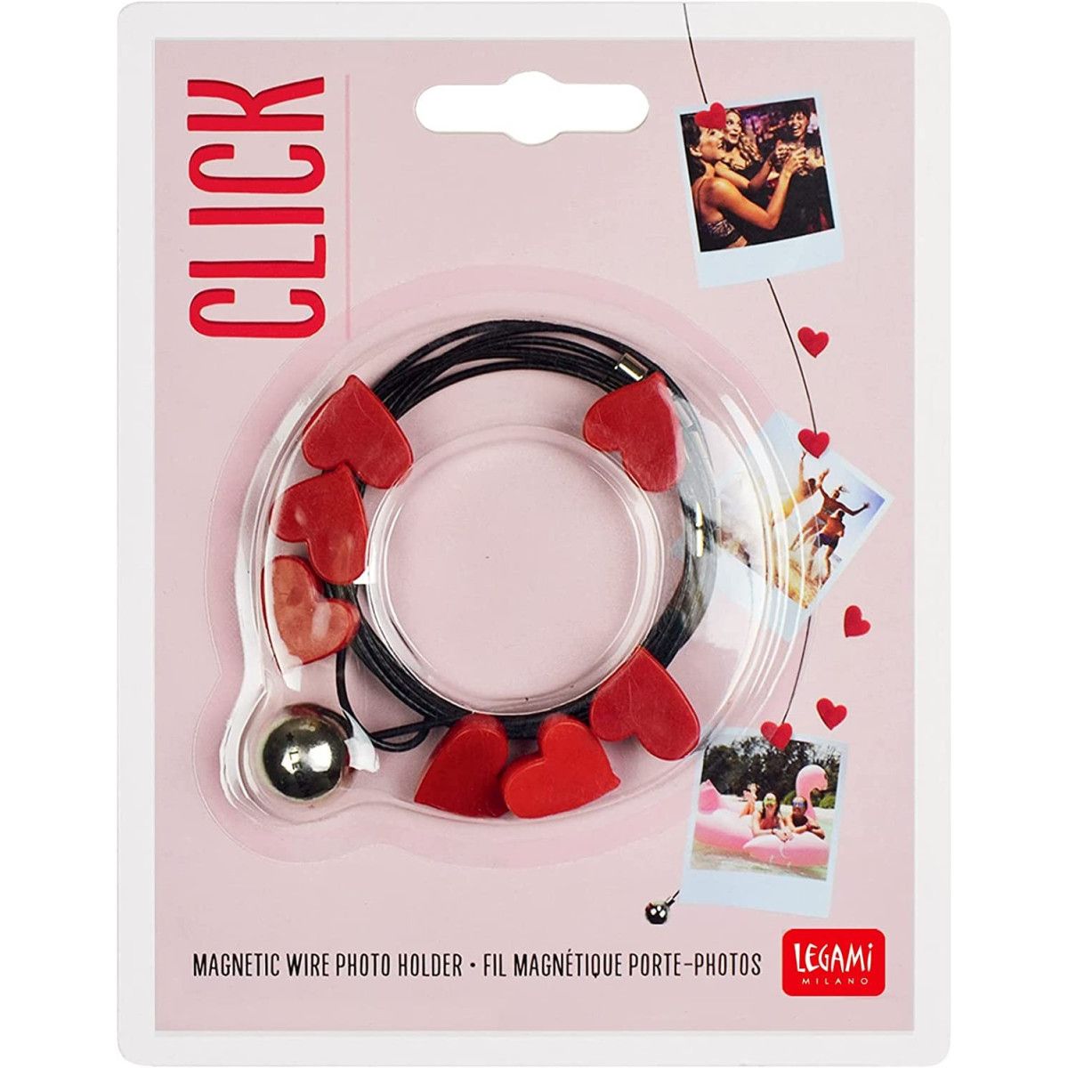 FILO MAGNETICO PORTA FOTO -MAGNETIC WIRE PHOTO HOLDER -HEART - LEGAMI MILANO - LEGAMI MILANO - td-toys.it