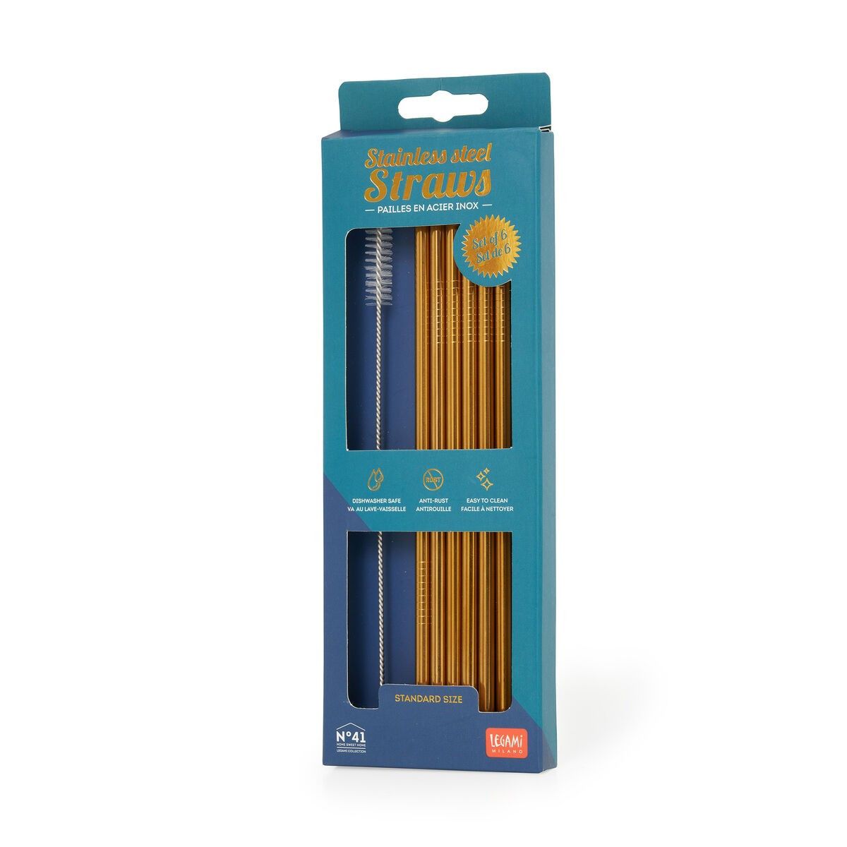 STAINLESS STEEL STRAW - GOLD-LEGAMI MILANO