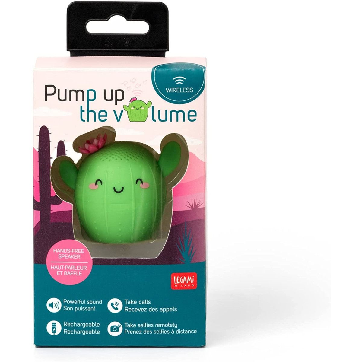 MINI VIVAVOCE AND SPEAK WIRELESS -PUMP UP THE VOLUME - CACTUS - LEGAMI MILANO - LEGAMI MILANO - td-toys.it