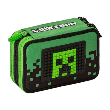 Astuccio Corredo 3 Zip Minecraft Verde