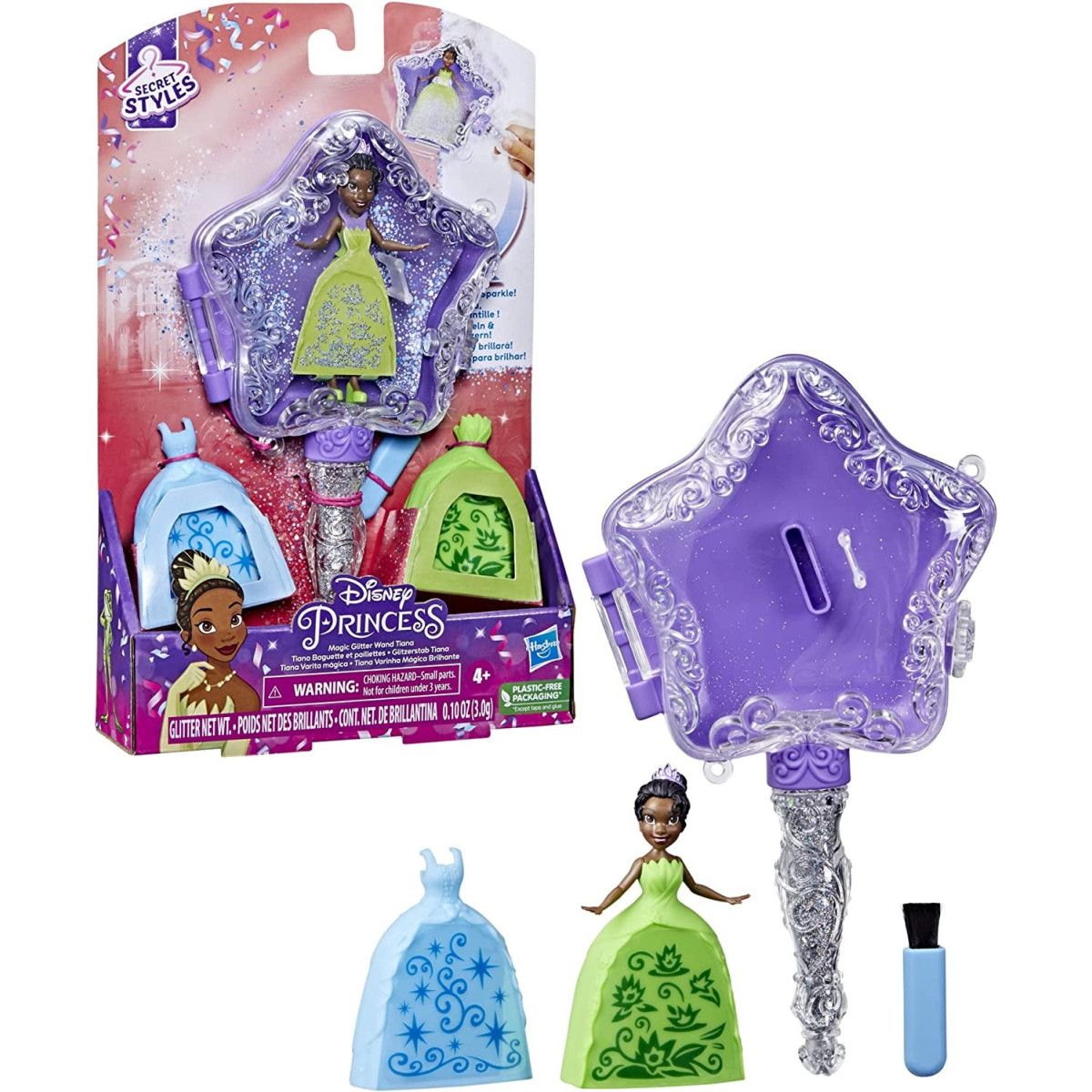 Disney Princess SD MAGIC GLITTER WAND Tiana - HASBRO - BAMBINA - td-toys.it