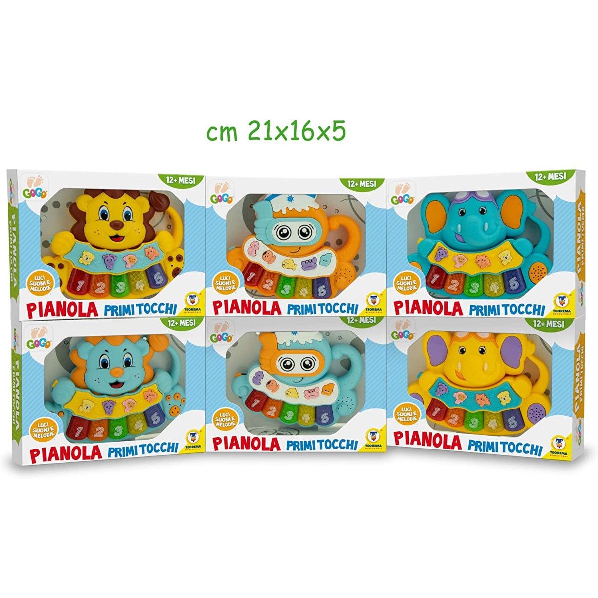 GOGO - PIANOLA PRIMI TOCCHI ANIMALI 3 ASS - TEOREMA - MUSICAL - td-toys.it