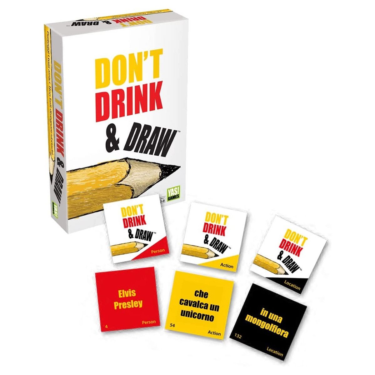 DON'T DRINK AND DRAW CM 13X21X6 - YAS! GAMES - BOARD GAMES' - td-toys.it