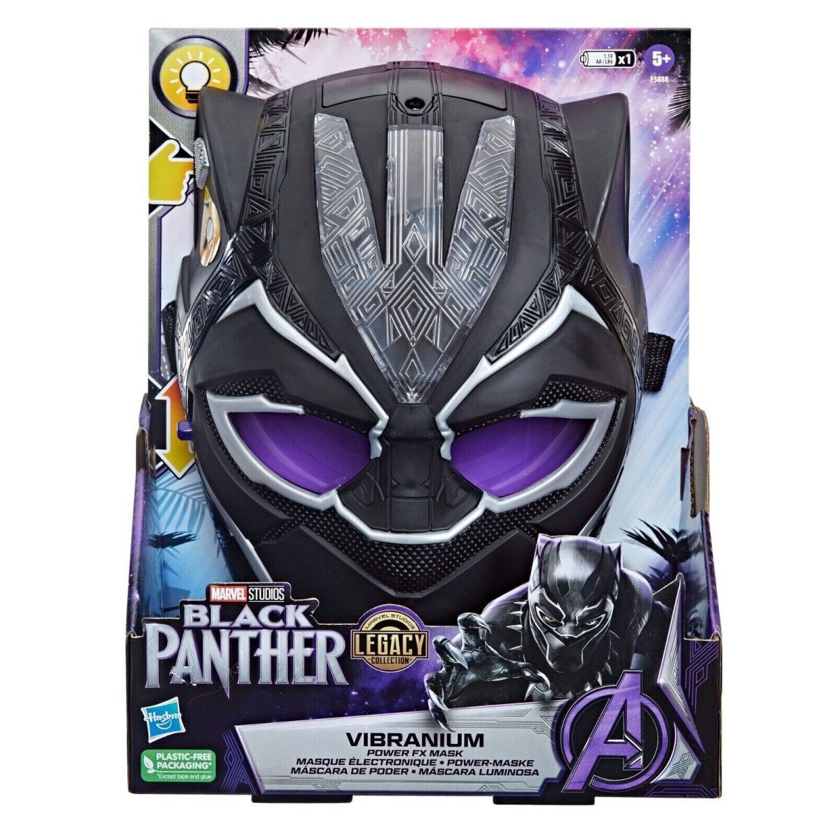 Hasbro Marvel, Black Panther, Marvel Studios Legacy Collection, Vibranium Mask with Special Effects of Black Panther, Repli -...