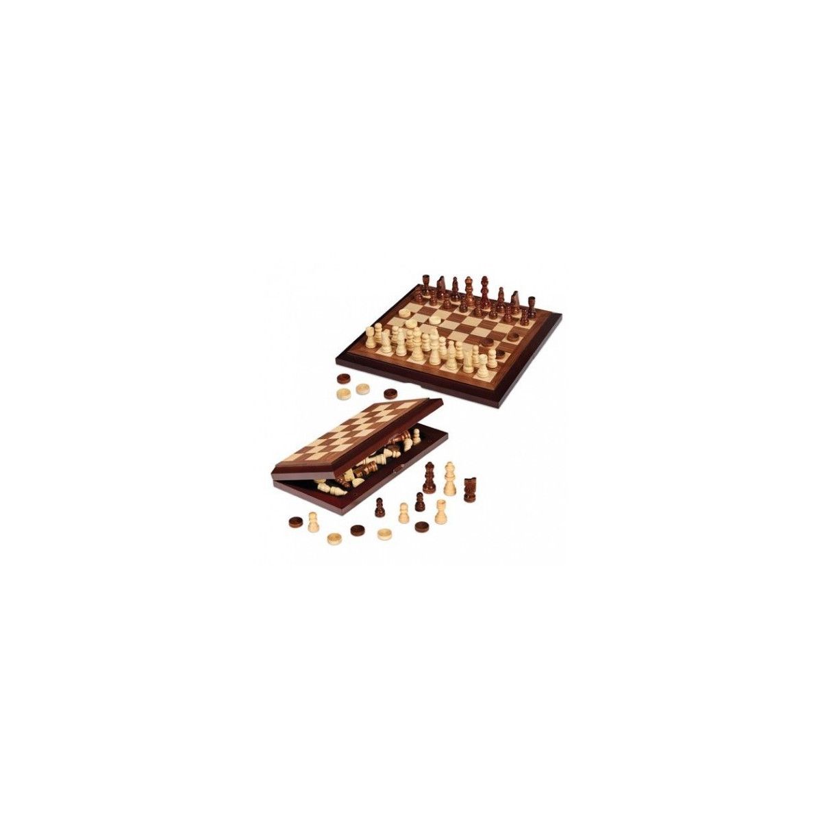 Chess Dama Pieghevole in Walnut 30 CM - TEODOMIRO DAL NEGRO - BOARD GAMES' - td-toys.it