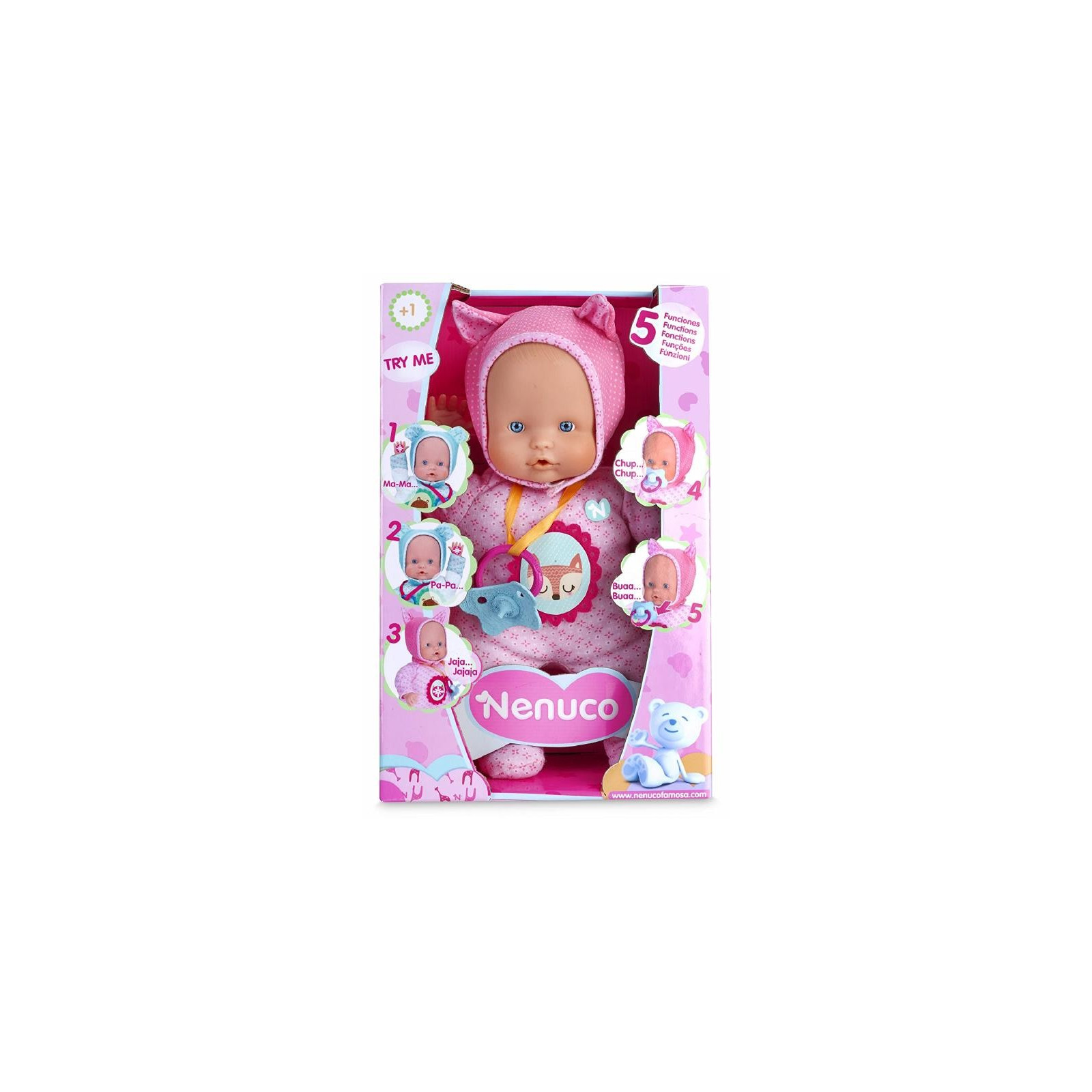 NENUCO SOFT 5 FUNTIONS - ROSA - FAMOSA - CHILD - td-toys.it