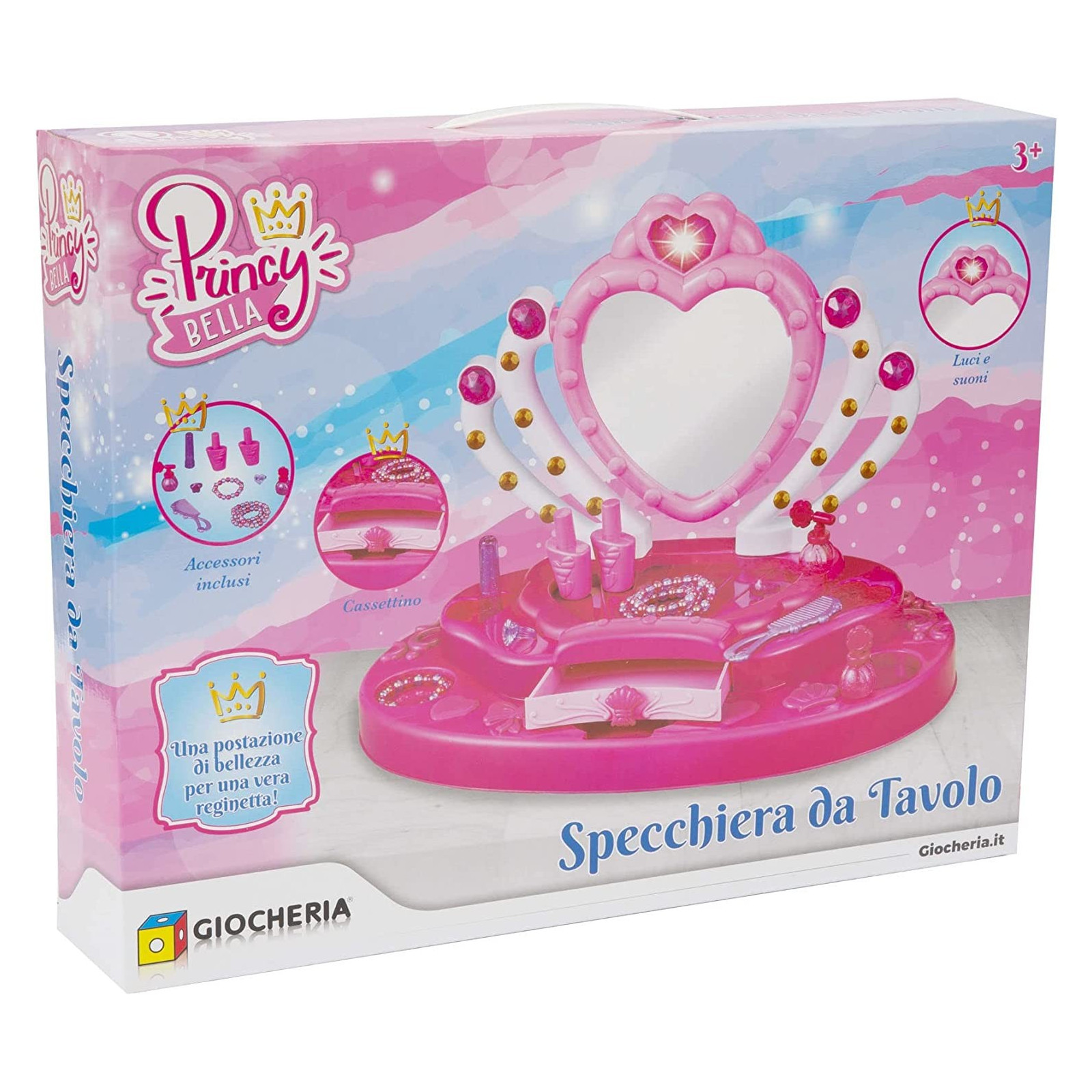 PRINCY BELLA - Light and Sound Table Mirror - GIOCHERIA SPA - CHILD - td-toys.it