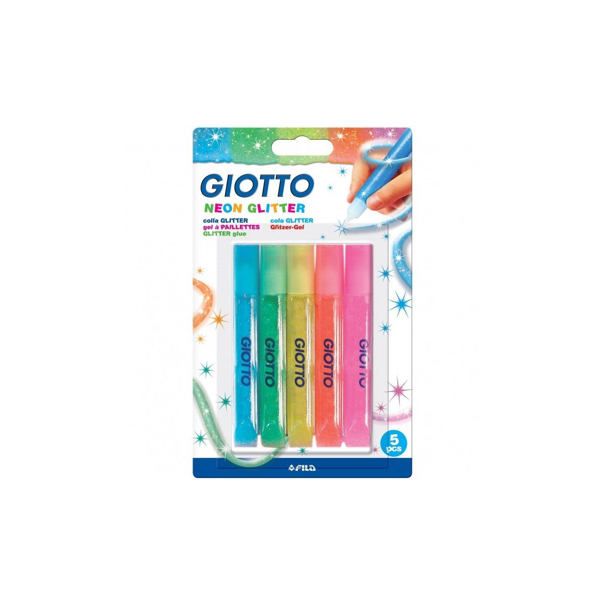 BL 5 COLLA GIOTTO GLITTER 10,5ML-FLAS-CREATIVI