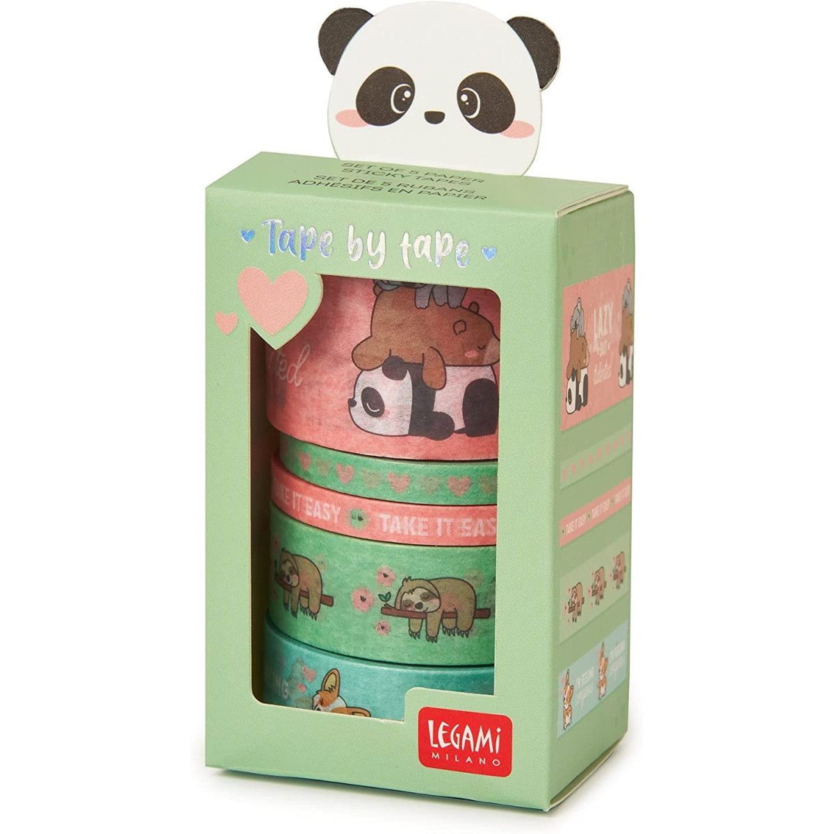 SET 5 NASTRI ADESIVI DI CARTA - TAPE BY TAPE - CUTE ANIMALS - LEGAMI MILANO - LEGAMI MILANO - td-toys.it