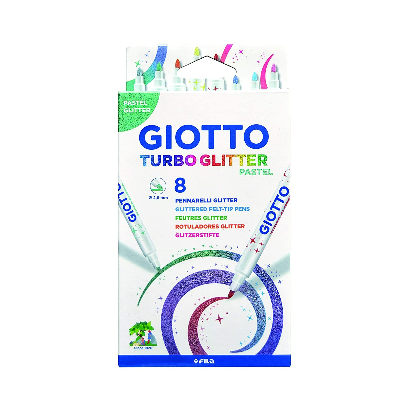 AST 8 GIOTTO TURBO GLITTER PASTEL-FILA