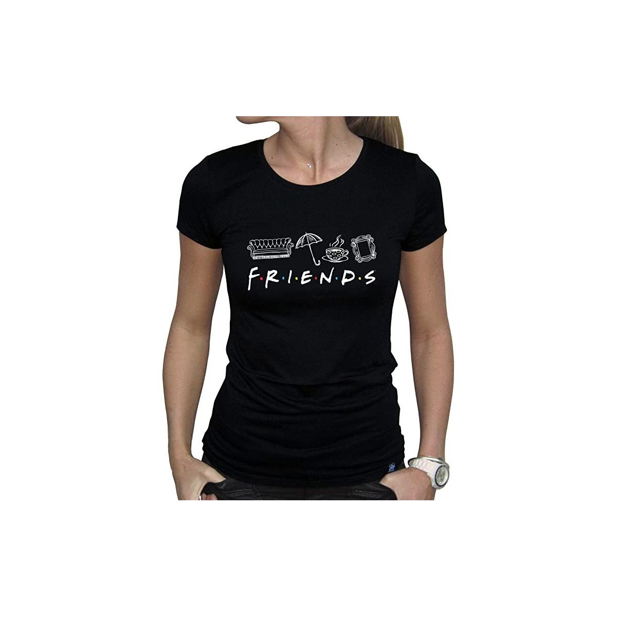 FRIENDS - Tshirt "Friends" woman SS black - basic - Taille : Medium - ABYSTYLE - T SHIRT - td-toys.it