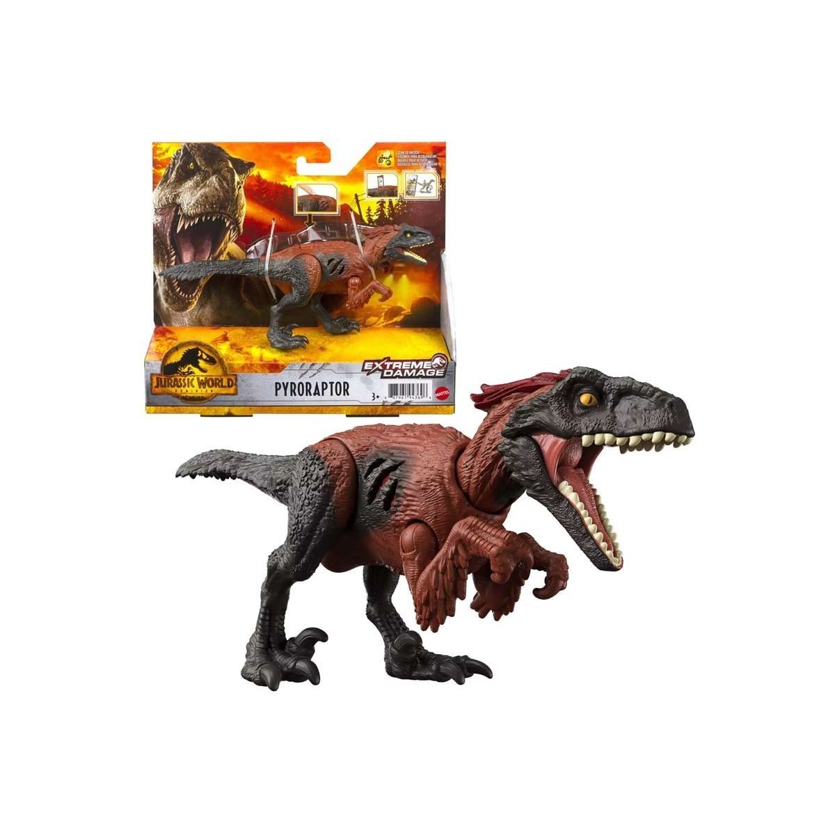 JURASSIC WORLD 3 COLPO SELVAGGIO PYRORAPTOR - MATTEL - BAMBINO - td-toys.it