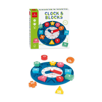 Clock And Blocks-GIOCHI IN LEGNO