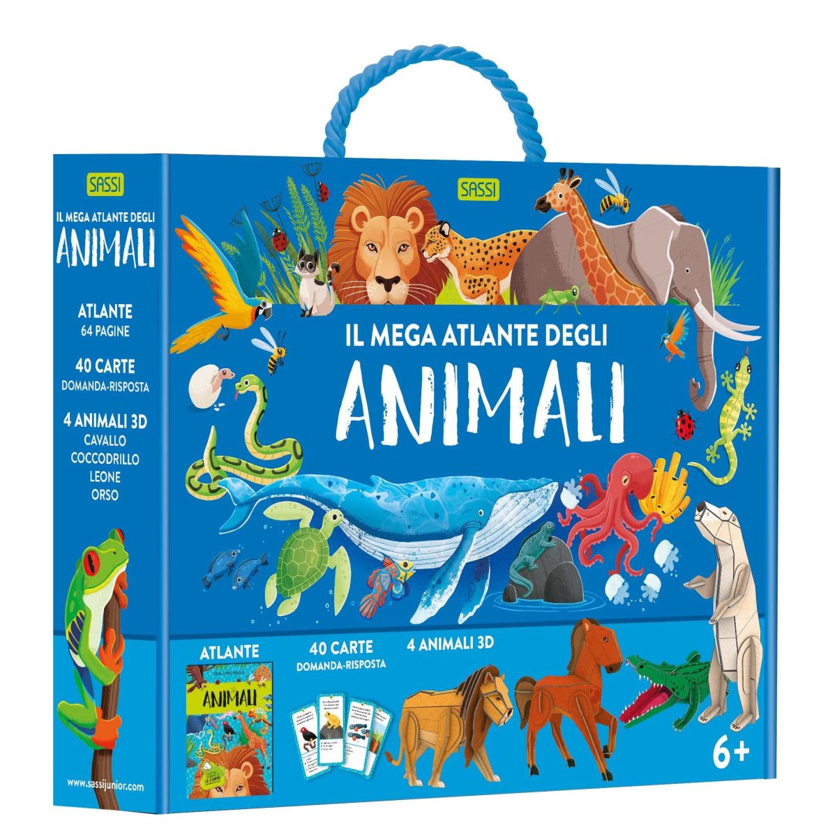 Il mega atlante degli animali. Ediz. A colori. Con puzzle. Con 40 Carte-SASSI EDITORE