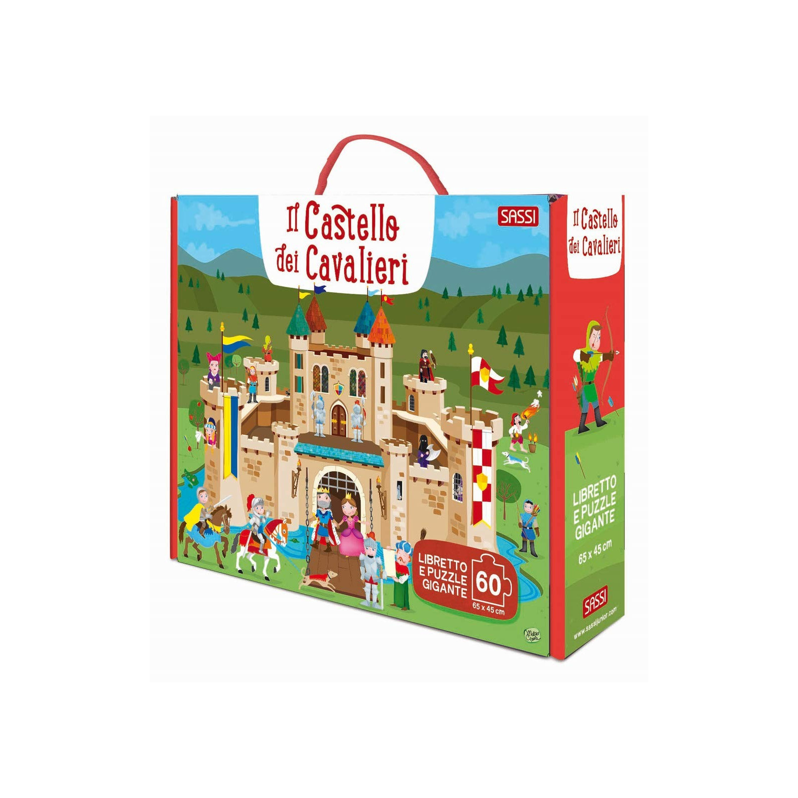 GIANT PUZZLE AND BOOK - IL CASTELLO DEI CAVALIERI - SASSI EDITORE - SASSI EDITORE - td-toys.it