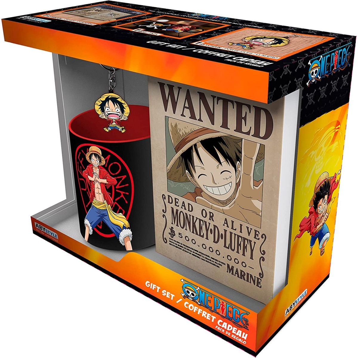 ONE PIECE - Pck Mug320ml + KeyringPVC + Notebook wanted "Luffy" - ABYSTYLE - GADGETS - td-toys.it