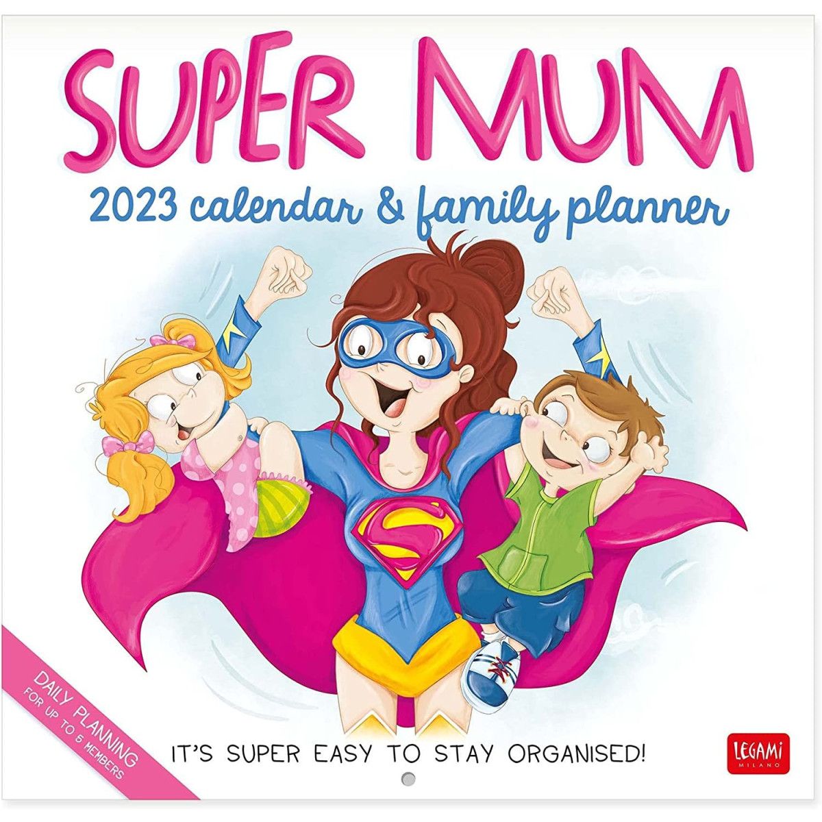 CALENDARIA DA PARETE - 2023 WALLCALENDAR - SUPER MUM - 30X29 -PLANNER - LEGAMI MILANO - LEGAMI MILANO - td-toys.it