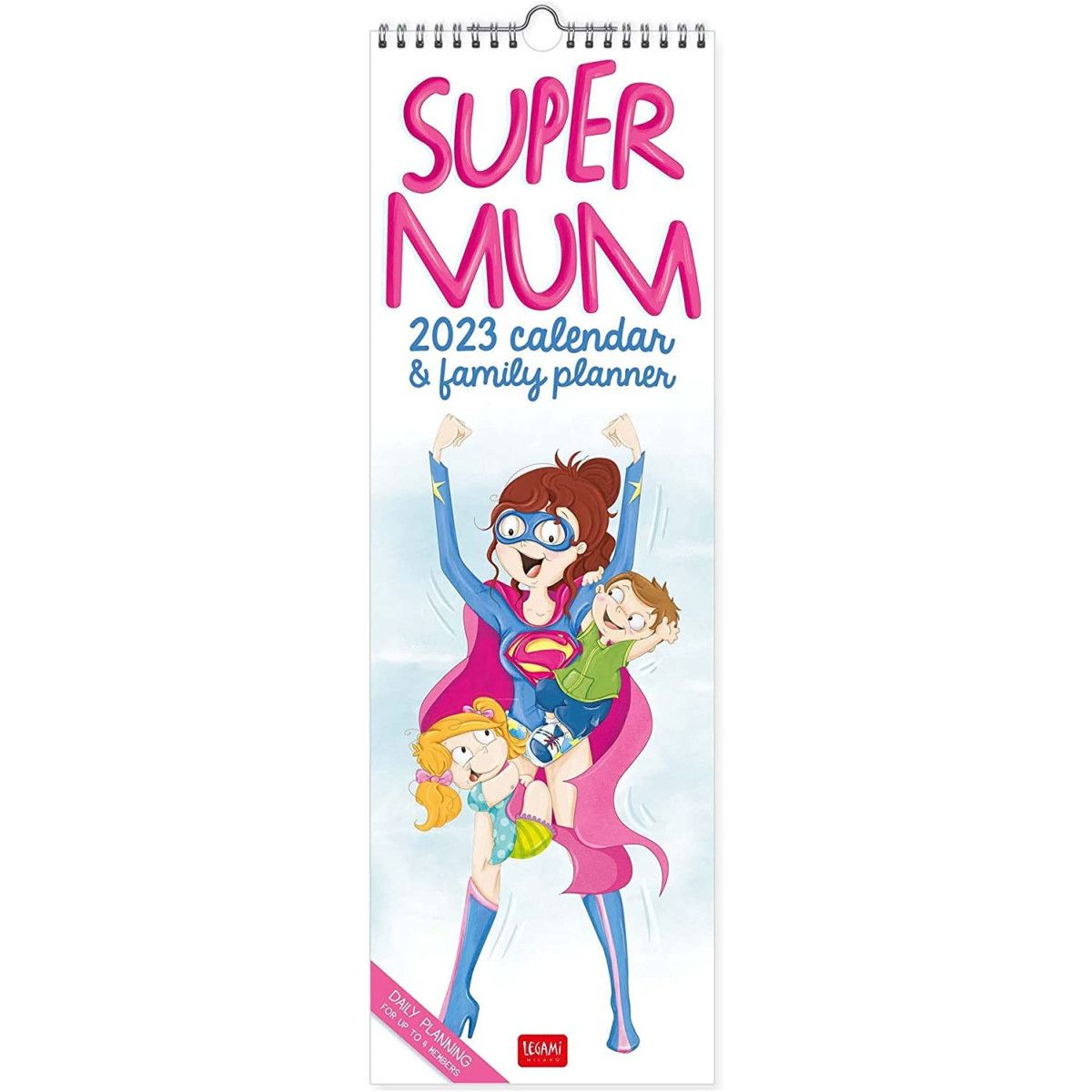 CALENDARIA DA PARETE - 2023 WALLCALENDAR - SUPER MUM - 16X49 -PLANNER - LEGAMI MILANO - LEGAMI MILANO - td-toys.it