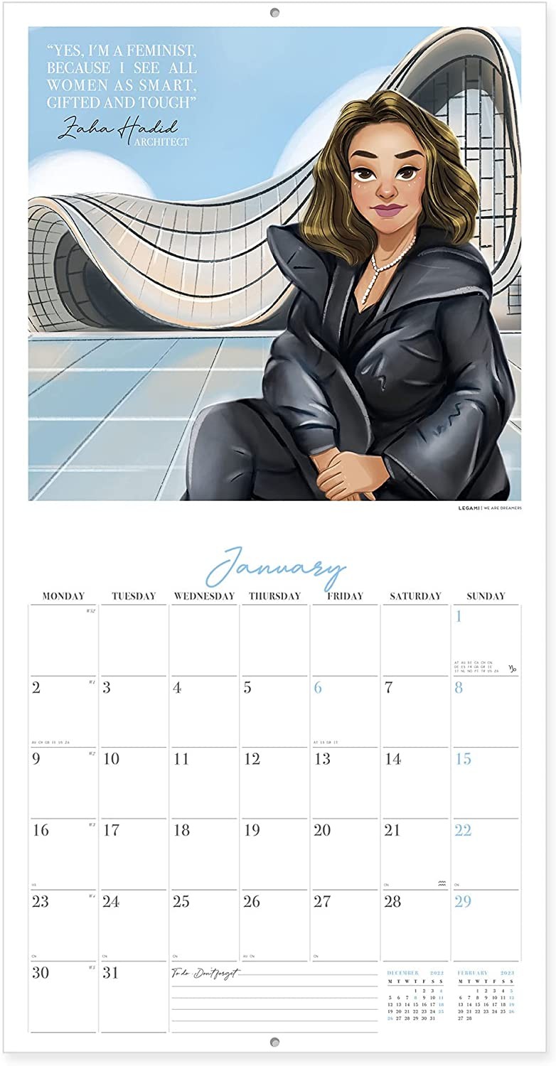 CALENDARIO DA PARETE - 2023 WALLCALENDAR - INSPIRING WOMEN -30X29 