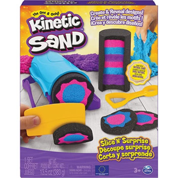 SPIN MASTER KINETIC SAND SET SLICE N SURPRISE 383 G CON 7 ATTREZZI-GIOCATTOLI PER BAMBINO