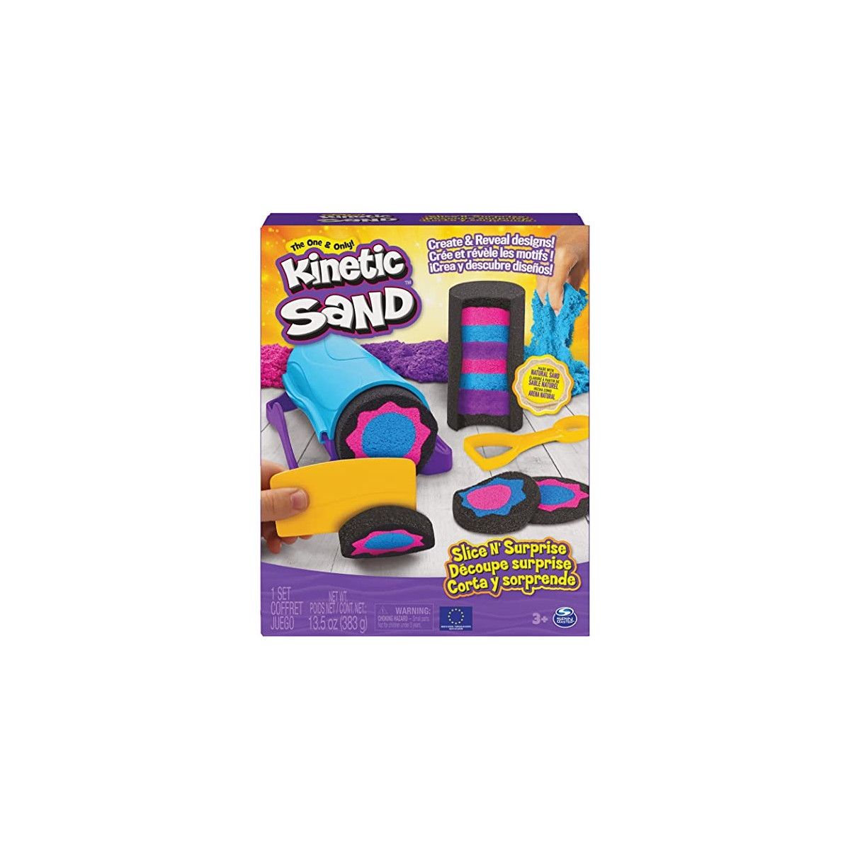 SPIN MASTER KINETIC SAND SET SLICE N SURPRISE 383 G CON 7 ATTREZZI - SPINMASTER - CHILD - td-toys.it