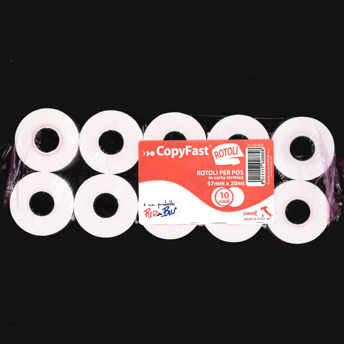 ROTOLO COPYFAST PER POS TERMICO MM.57/20 pacco da 10 Rotoli - - THERMAL PAPER - td-toys.it