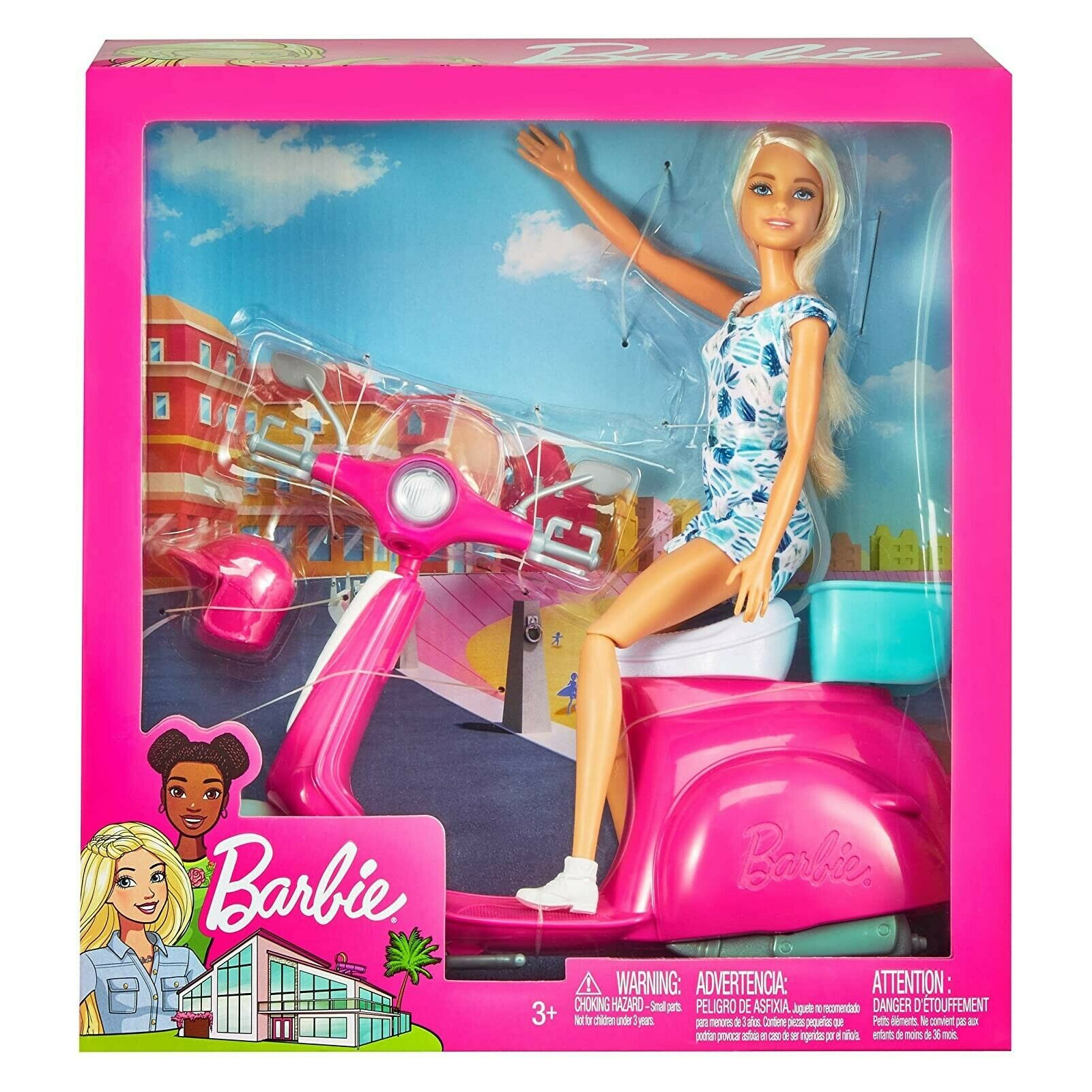 BARBIE CON SCOOTER GBK85 - MATTEL - BAMBINA - td-toys.it