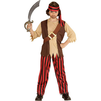 "PIRATA" (camicia con gilet e cintura, pantaloni, fascia per testa) - WIDMANN - COSTUMES - td-toys.it