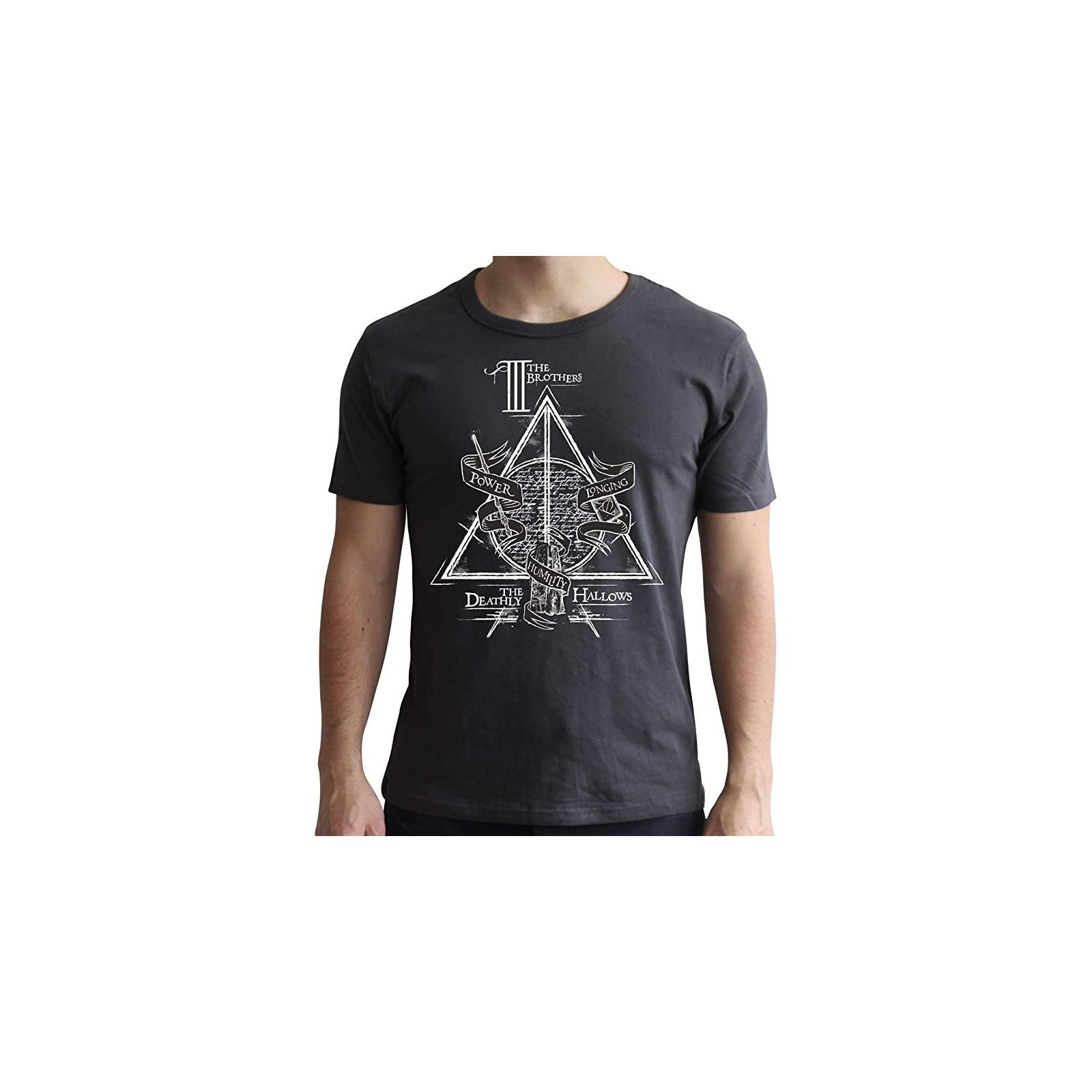 HARRY POTTER - "Deathly Hallows" man SS dark grey - new fit - - ABYSTYLE - T-SHIRTS - td-toys.it