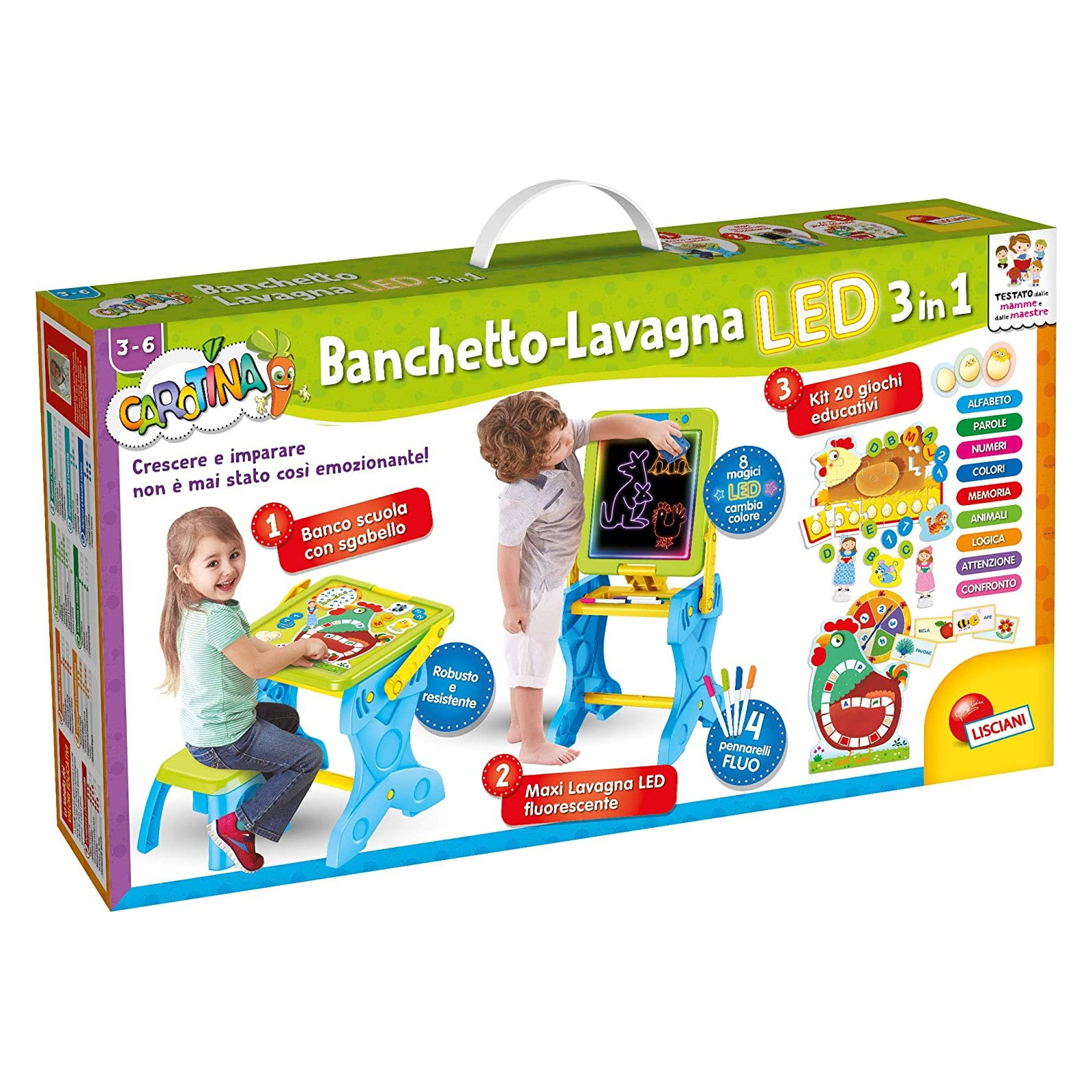 CAROTINA BANCHETTO LED GIOCO E IMPARO 3 IN 1 2022 - LISCIANI GIOCHI - EDUCATIVI - td-toys.it