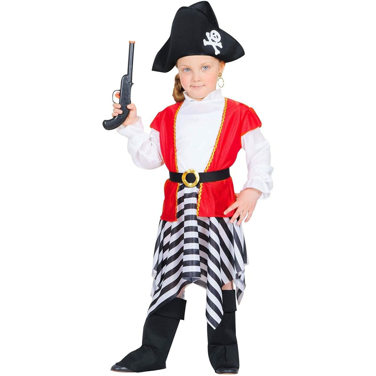 PIRATESSA (camicia con casacca, gonna, cintura, cappello, copristivali) 2/3 ANNI - WIDMANN - COSTUMI - td-toys.it