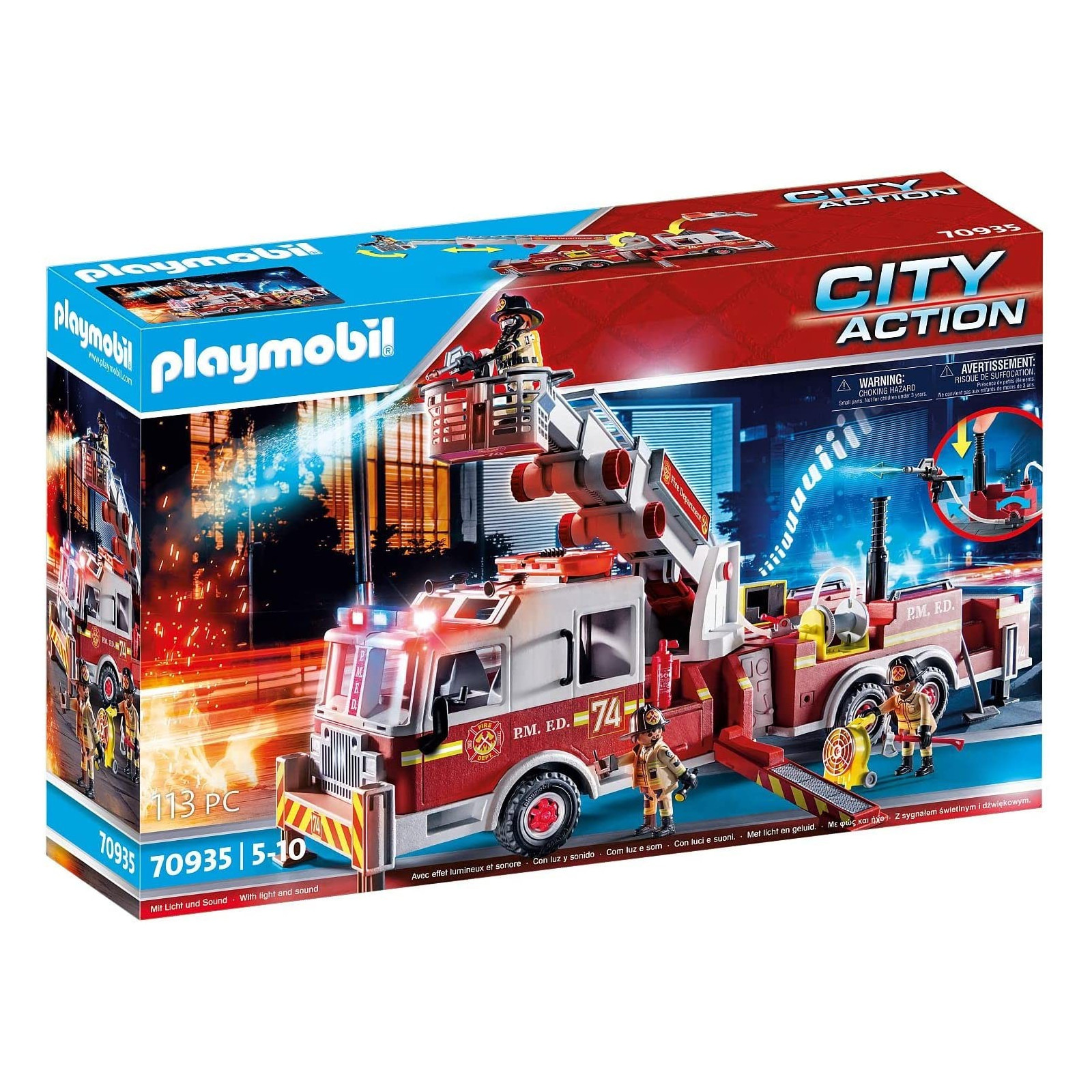 70935 Fire department: O Tower Ladder - PLAYMOBIL - PLAYMOBIL - td-toys.it