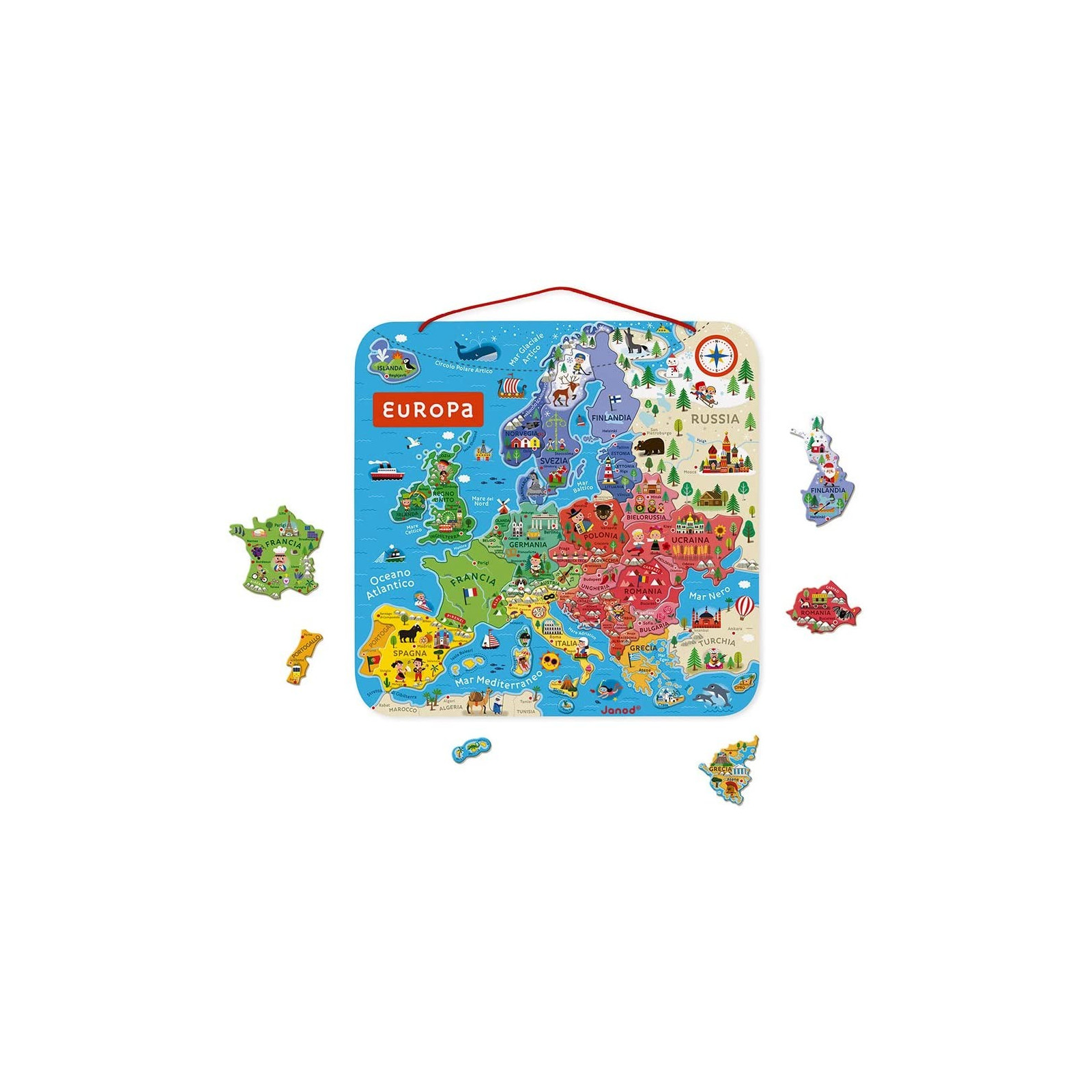 MAGNETIC MAP OF IT VERSION EUROPE - JANOD - EDUCATIONAL - td-toys.it