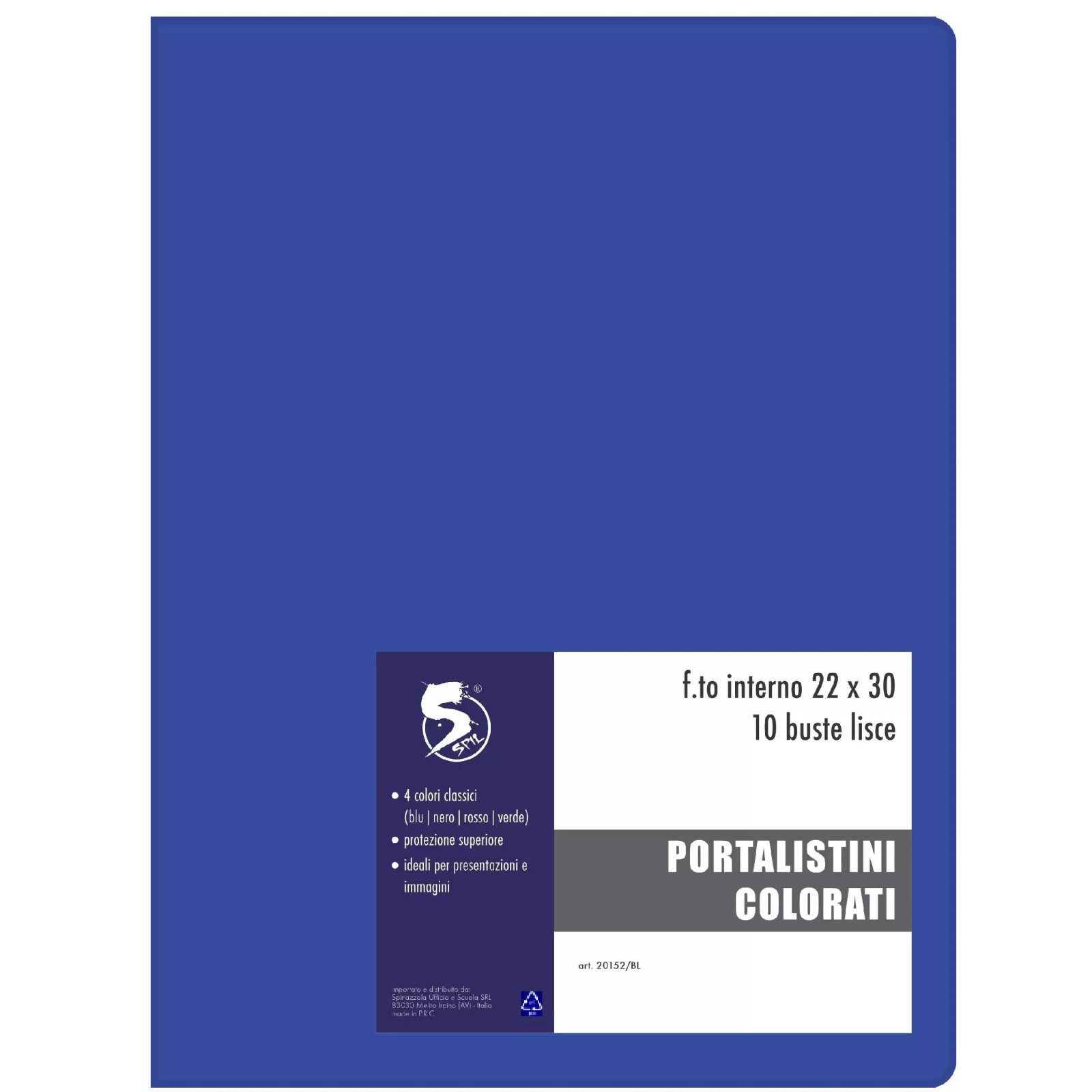 SPIL PORTALISTINO 50 FOGLI BLU - SPIL - BUSTE PORTA DOCUMENTI - td-toys.it