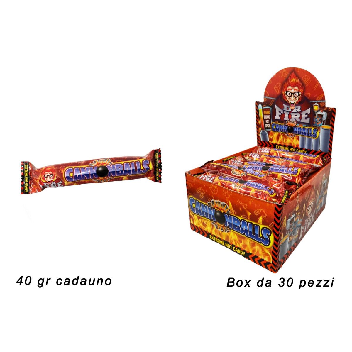 Dr. Fire - Cannon Balls - Caramelle piccanti alla cannella - - SNACKS - td-toys.it