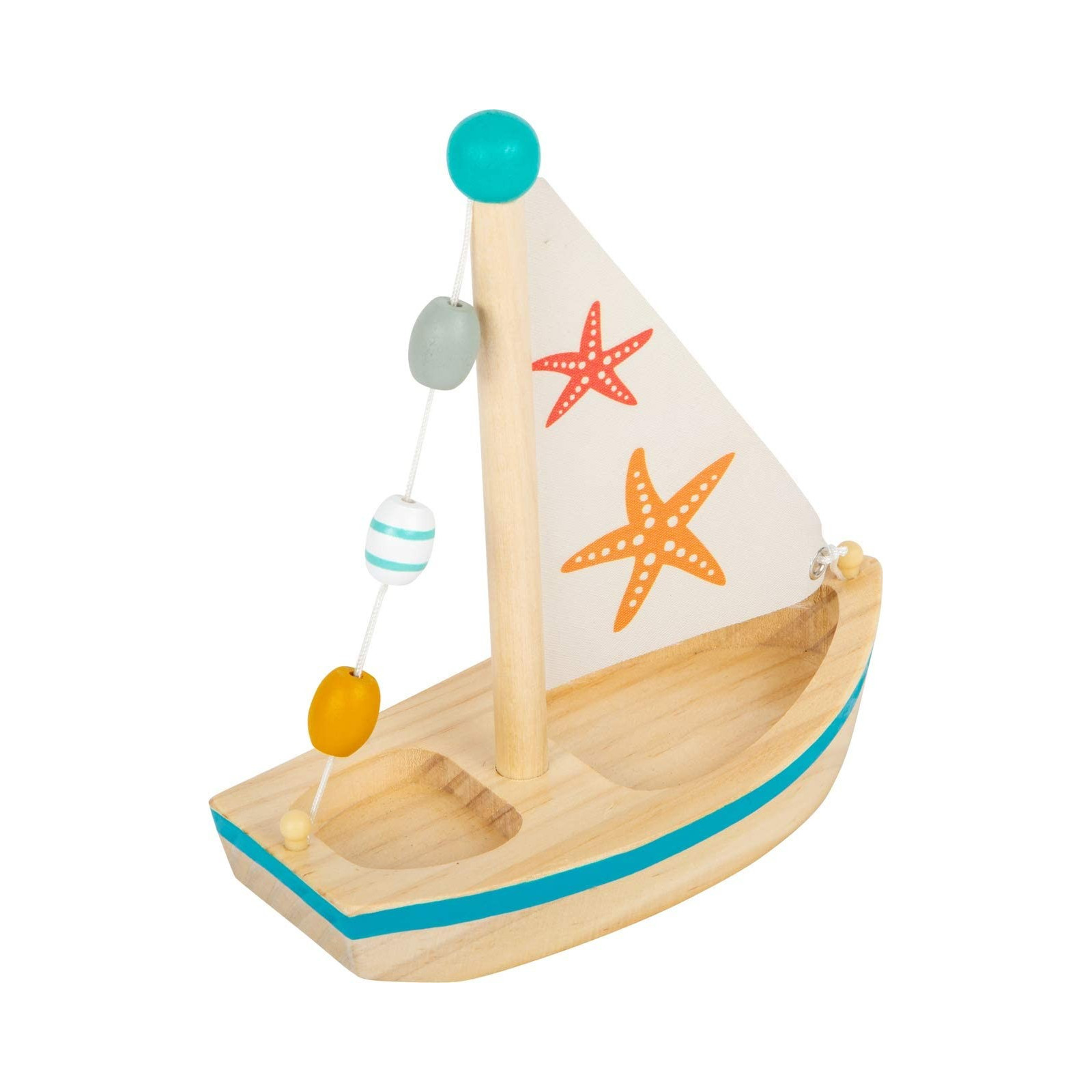 Gioco acquatico Barca a vela con stella di mare - LEGLER - LEGNO - td-toys.it