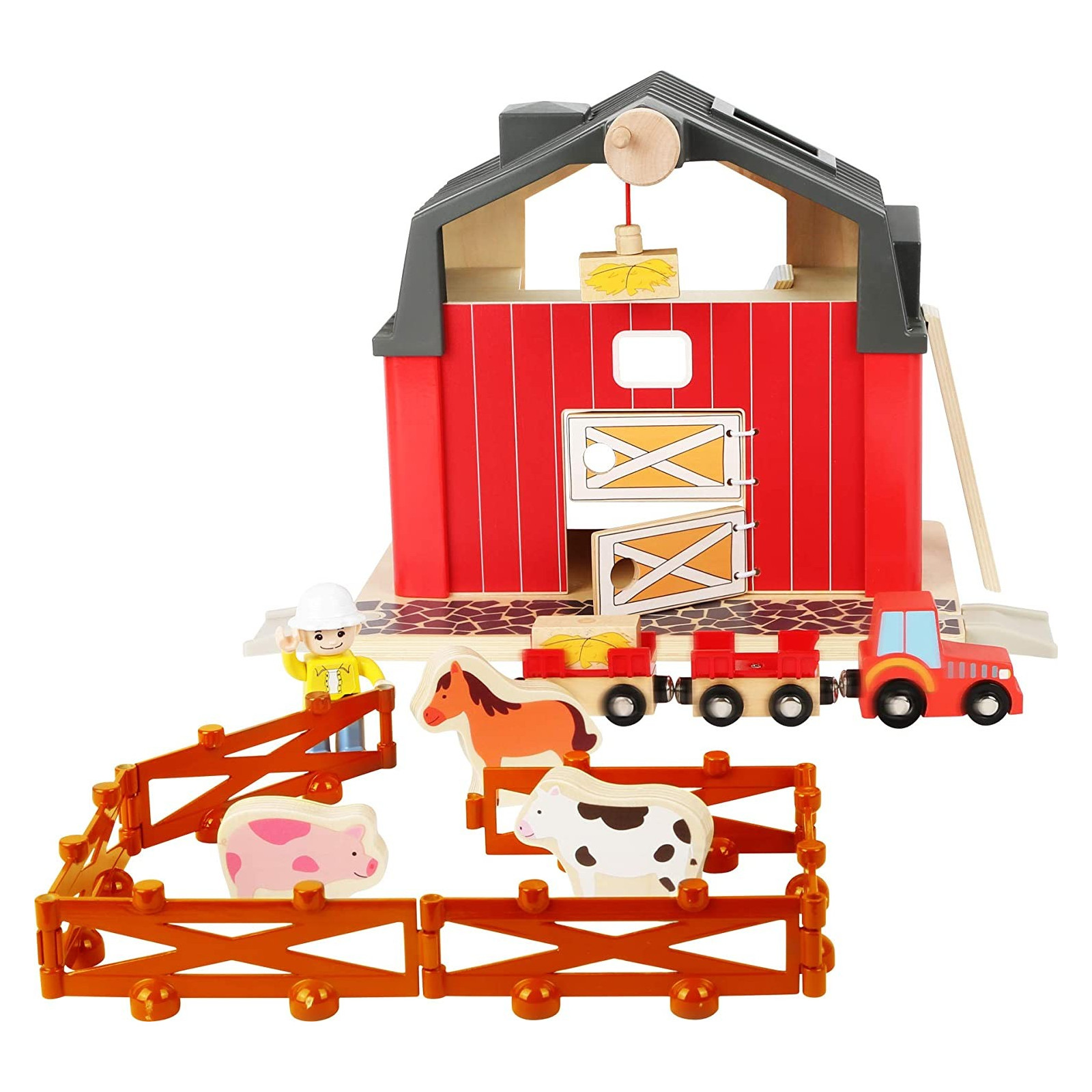 Fattoria con accessori - LEGLER - LEGNO - td-toys.it