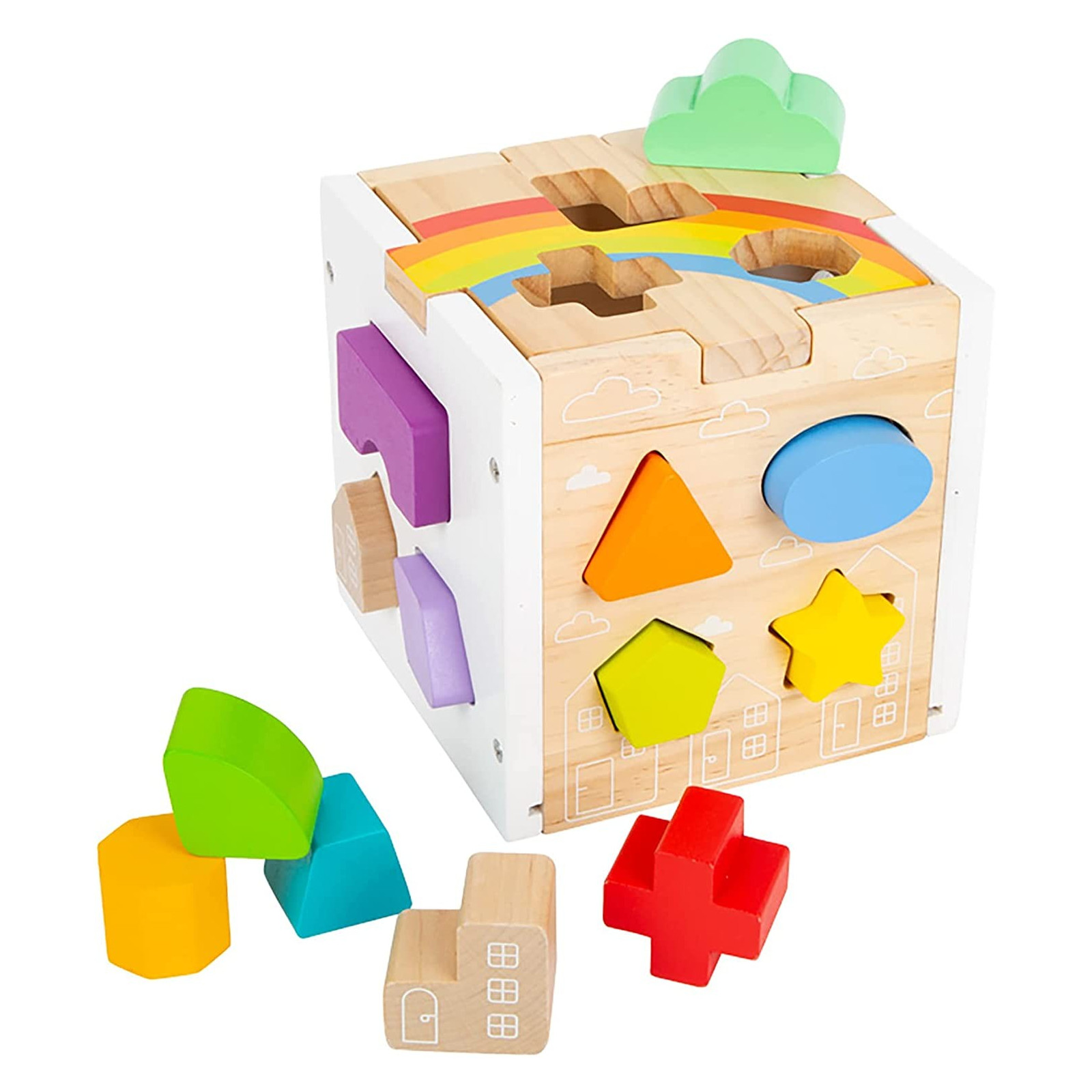 Dado ad incastro Arcobaleno - LEGLER - LEGNO - td-toys.it