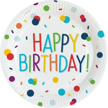 8 Plates 23cm HappyB Confetti SUP-DISHES