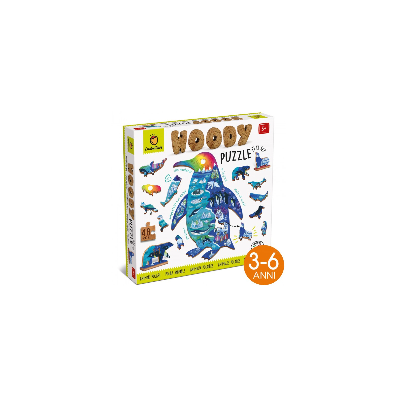 LUDATTICA WOODY PUZZLE - ANIMALI POLARI - EDUCATIONAL - GIOCATTOLI - td-toys.it