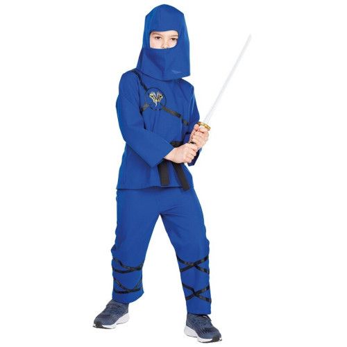 Costume da ninja blu per bambino. Consegna express