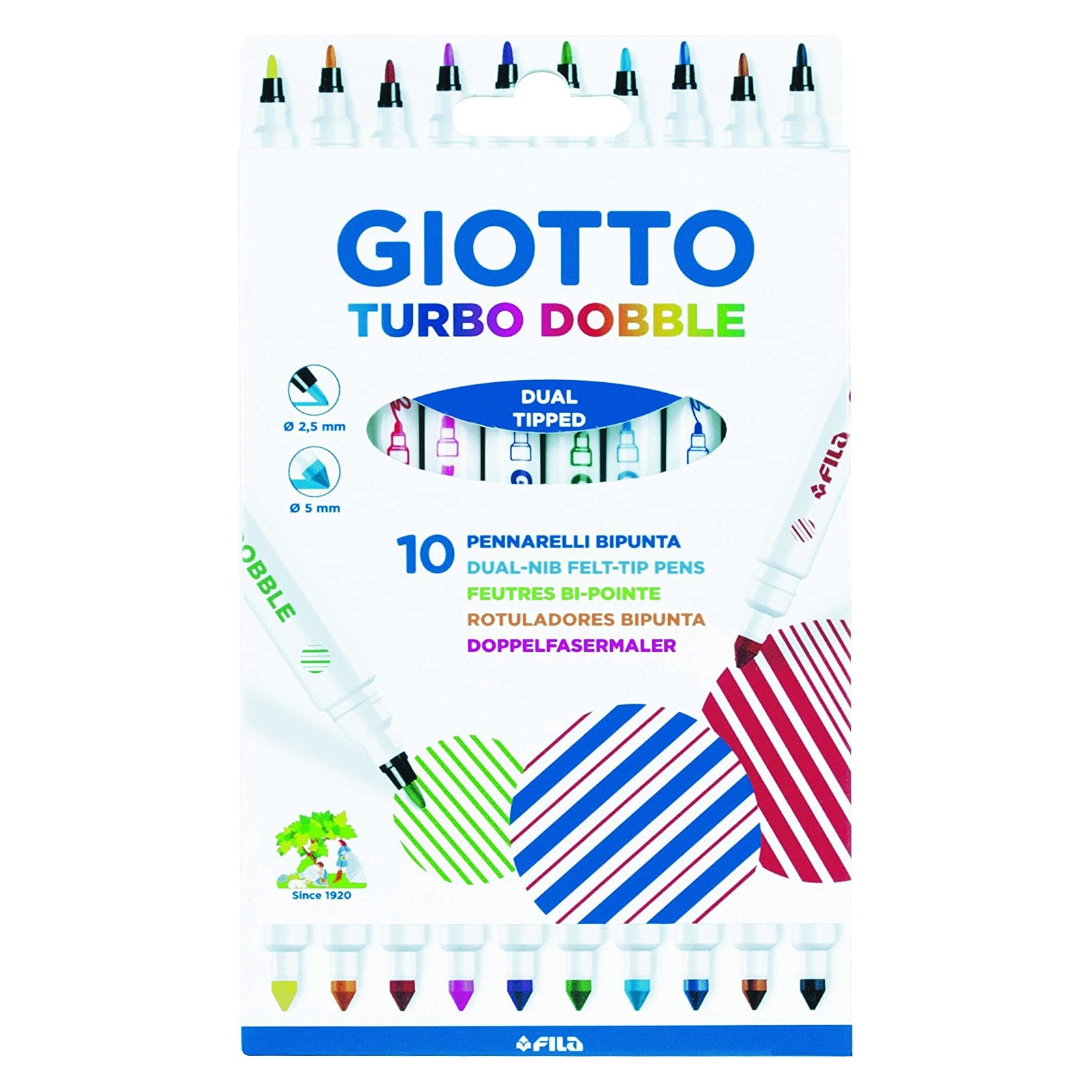 ASTUCCIO 10 GIOTTO TURBO DOBBLE-PENS-MARKERS-PENCILS-ERASERS