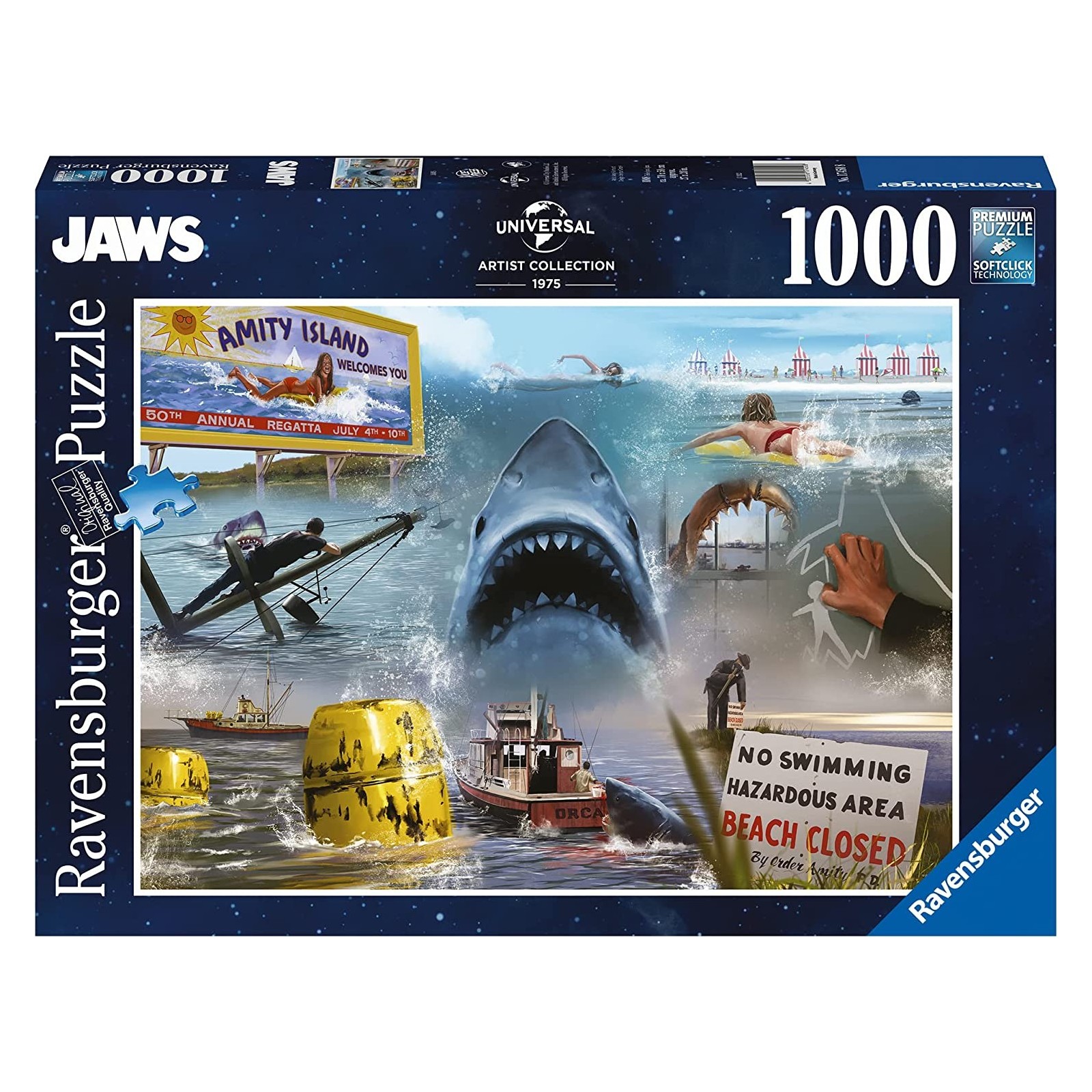 Jaws - Lo squalo 1000 pz - Ravensburger - PUZZLE - td-toys.it