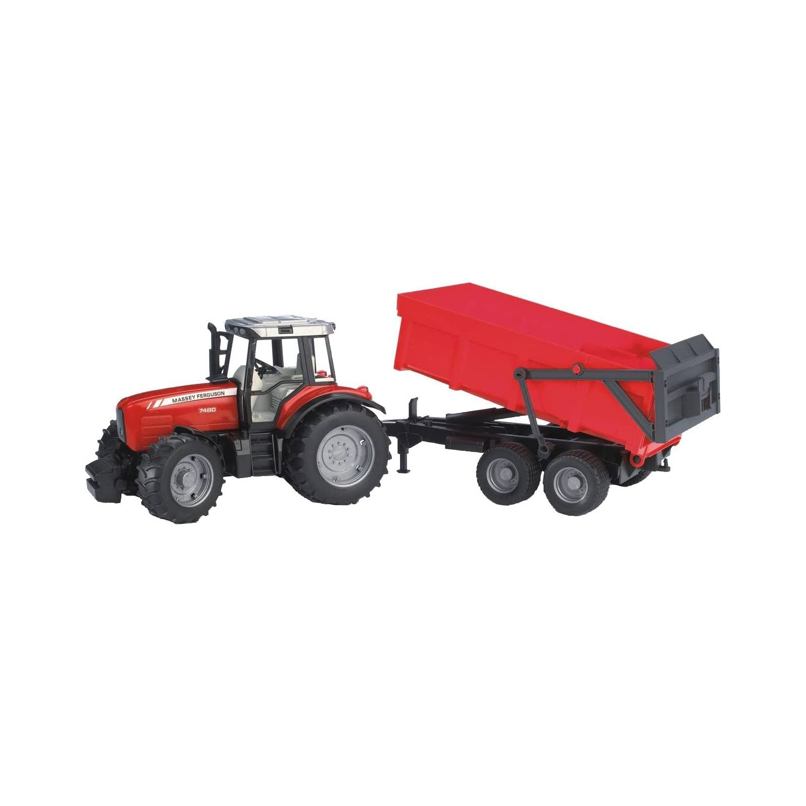 Bruder Trattore Massey Ferguson con Rimorchio 7480 02045 - BRUDER - BAMBINO - td-toys.it