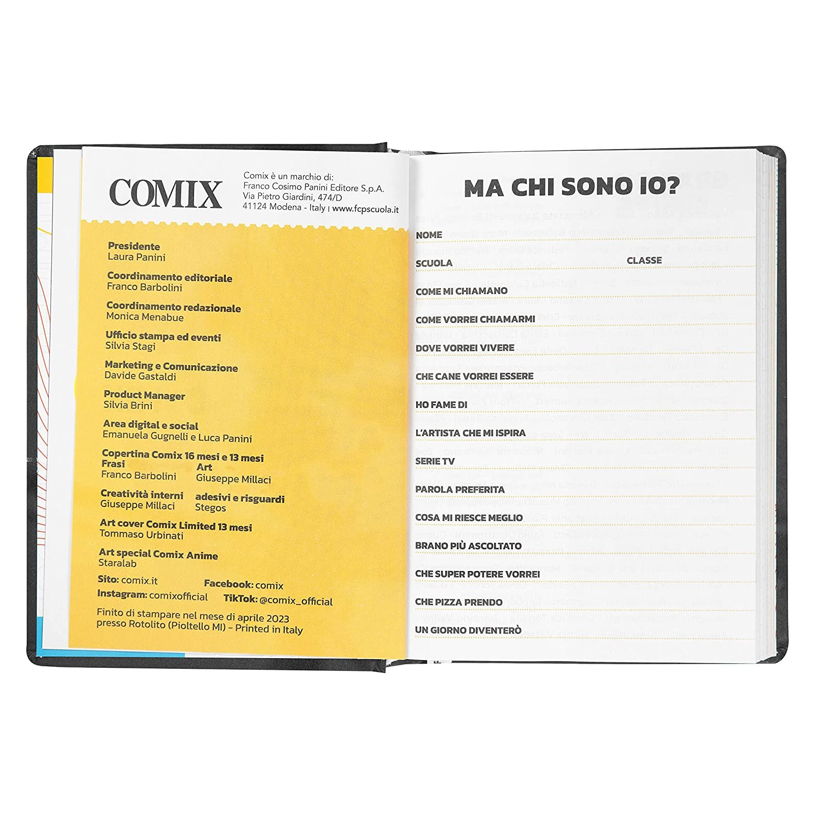 AGENDA COMIX 16 MESI MIGNON PLUS GEAR BLACK MARCHIO UFFICIALE COM