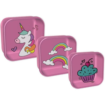 LUNCH BOX ANIMALS CON DIVISORIO, FORCHETTA E CUCCHIAIO ✓ PORTA