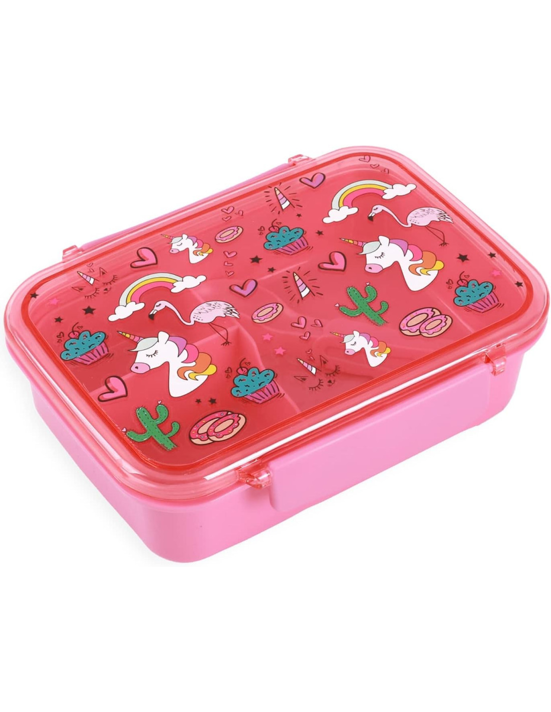 LUNCH BOX UNICORN CON DIVISORIO, FORCHETTA E CUCCHIAIO - I-TOTAL - SNACK HOLDER - td-toys.it