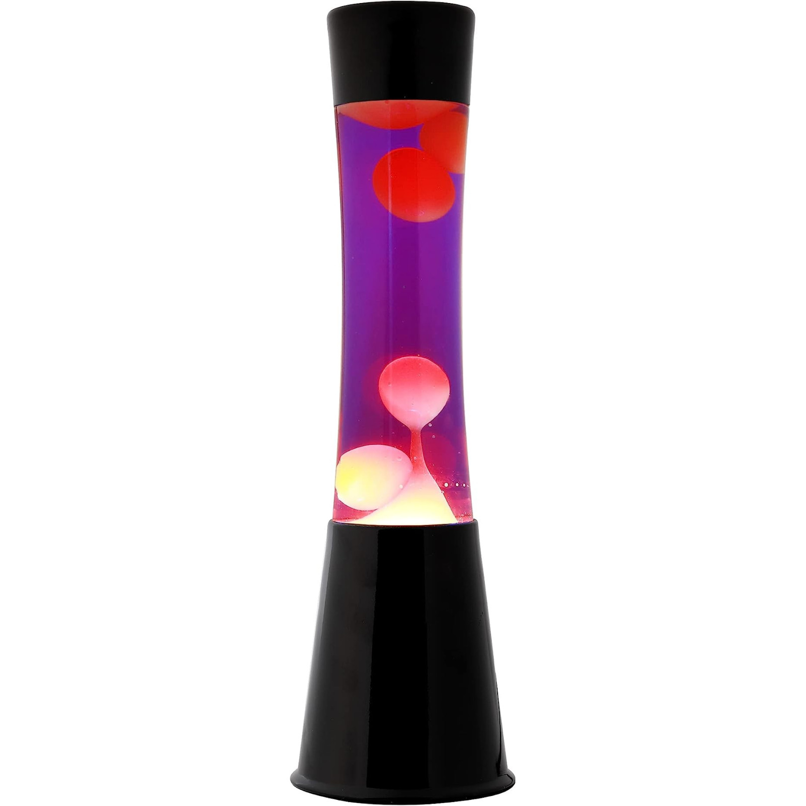 LAMPADA LAVA 40CM BASE NERA, LIQUIDO VIOLA /CERA GIALLA - I-TOTAL - CAMERETTE - td-toys.it